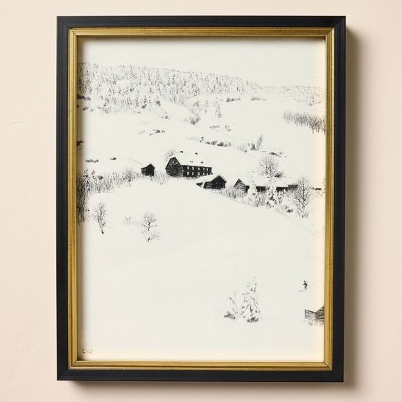Hearth & Hand Other - Hearth and Hand Snowy Mountain Cabin Framed Wall Art 11×14 Christmas Target 2025